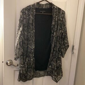 20 inches long 22 inches wide, black and silver